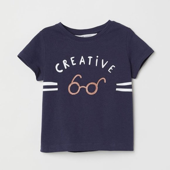 NEW! H&M Soft Cotton Printed Tee - 6-8Y - Picture 1 of 2
